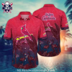 Cardinals In Paradise Red Tropical MLB Hawaiian Shirt