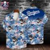 Bold Blue Flora LA Dodgers Hawaiian Baseball Shirt