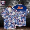 Classic Mets Pinstripe Pride Blue Hawaiian Shirt