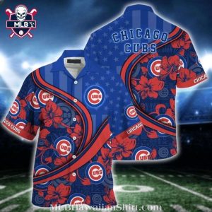 Chicago Cubs All-Star MLB Hawaiian Shirt – Patriotic Floral Stripes