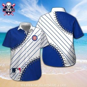 Chicago Cubs Baseball Seam MLB Hawaiian Shirt – Pitch-Perfect Stripe Design