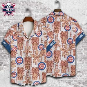 Chicago Cubs Beige Tiki Totem Hawaiian Shirt – MLB Enthusiast Summer Gear