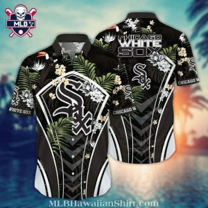 Chicago White Sox Black Floral Stripe Aloha Shirt