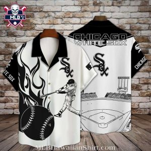 Chicago White Sox Dynamic Play Black And White Baseball Hawaiian Shirt