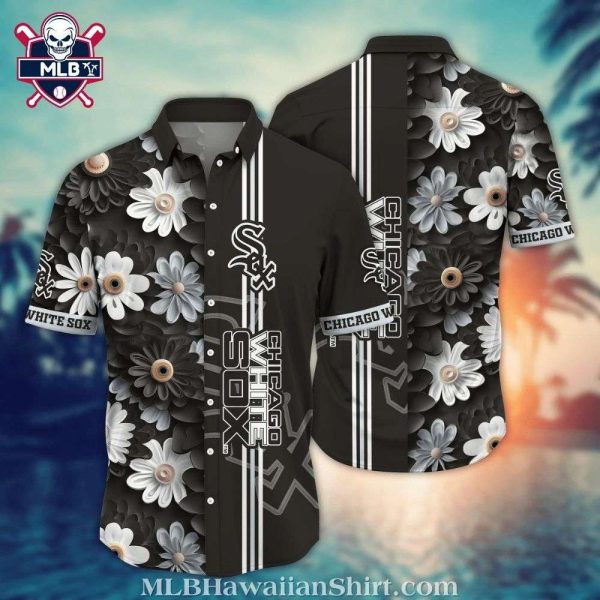 Chicago White Sox Floral Stripe Aloha Shirt