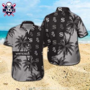 Chicago White Sox Gray Palm Silhouette Hawaiian Shirt