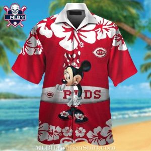 Cincinnati Reds Minnie Mouse Hawaiian Shirt – Hibiscus Flower Motif