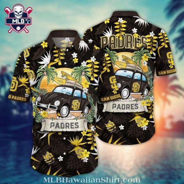 Classic Car Cruise – San Diego Padres Vintage Ride MLB Aloha Shirt