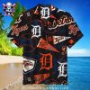 Classic Blue Floral Patterns Detroit Tigers Tropical Hawaiian Shirt