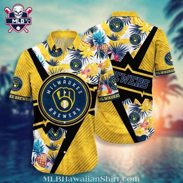 Classic Pinstripe Pitch – Milwaukee Brewers MLB Hawaiian Shirt