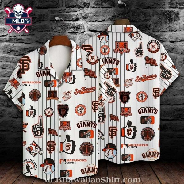 Classic Pinstripe Pitch SF Giants Tropical Hawaiian Shirt