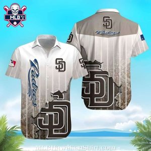Classic Pinstripe – San Diego Padres MLB Hawaiian Button-Up
