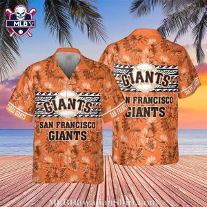 Classic SF Giants Logo Stripe Tropical Hawaiian Shirt