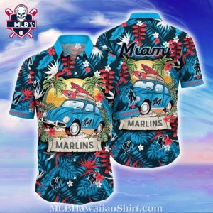 Classic Surfside Ride – Miami Marlins Tropical Hawaiian Shirt