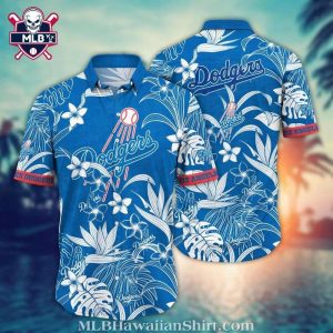 Classic White LA Dodgers Tropical Button-Down Shirt – Customizable MLB Style