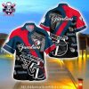 Cleveland Guardians Bold Stripes And Baseball Patch Aloha Shirt