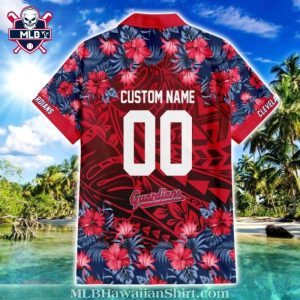Cleveland Guardians Floral And Tribal Design Hawaiian Shirt