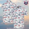 Cleveland Guardians Logo Red Stripe Hawaiian Shirt