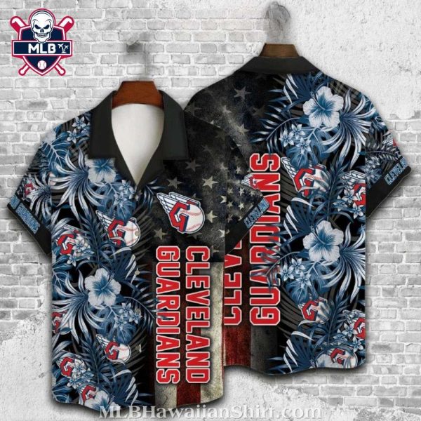 Cleveland Guardians Starry Night Floral Hawaiian Shirt