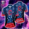 Cleveland Guardians Starry Night Floral Hawaiian Shirt