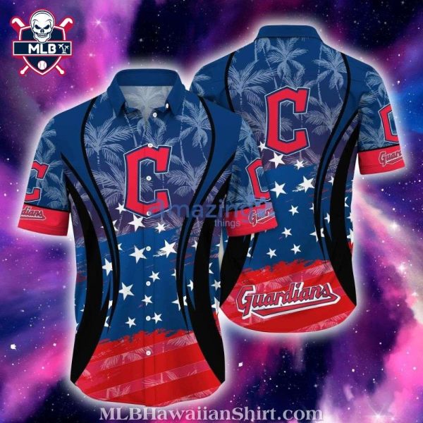 Cleveland Guardians Starry Night Tropical Hawaiian Shirt