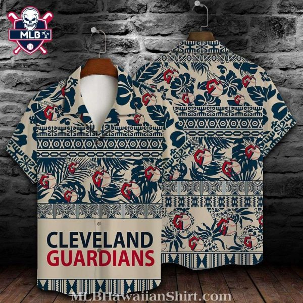 Cleveland Guardians Tribal Patterns And Team Logo Tropical Hawaiian Shirt