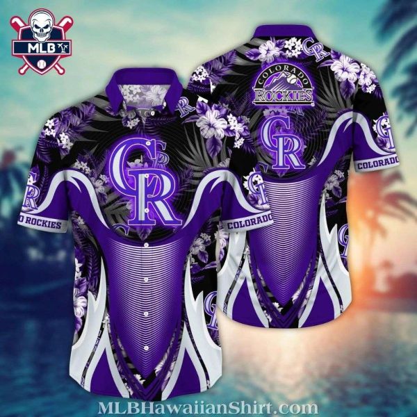 Colorado Rockies Bold Purple Vortex MLB Tropical Hawaiian Shirt