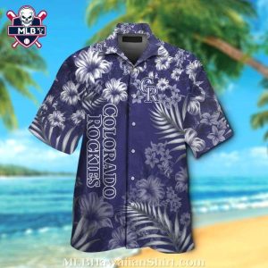 Colorado Rockies Nautical Palms MLB Hawaiian Shirt