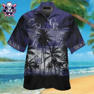 Colorado Rockies Palm Night MLB Aloha Shirt