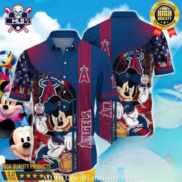 Cool Mickey Mouse Player Los Angeles Angels Hawaiian Shirt