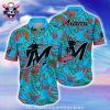 Miami Marlins Floral Breeze Hawaiian Shirt – Ocean Blue