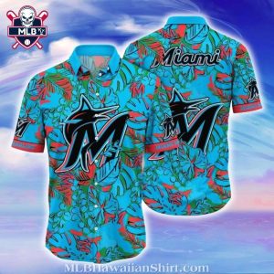 Coral Reef Blossom – Miami Marlins Tropical Hawaiian Shirt