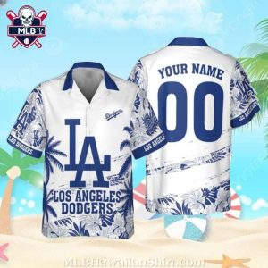 Customizable LA Dodgers Aloha Shirt – Personalized MLB Tropical Style