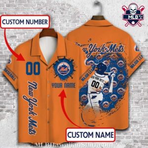 Customizable NY Mets Player Hawaiian Shirt – Personalized Mets Fan Gear