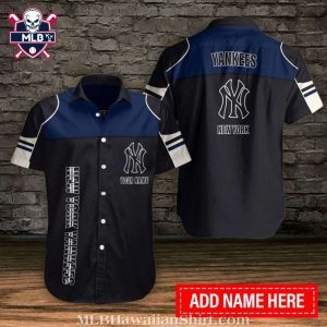 Customizable NY Yankees Black And Blue Hawaiian Shirt