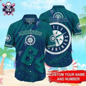 Customizable Seattle Mariners Player Green Aloha Shirt