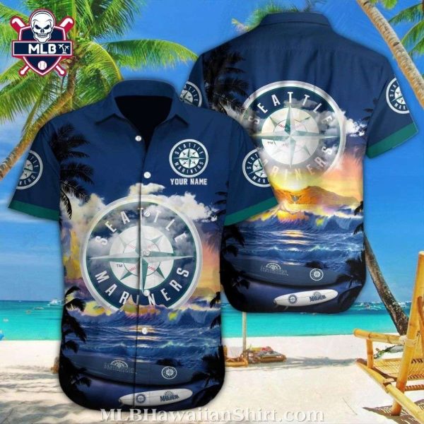 Customizable Seattle Mariners Sunset Tropical Hawaiian Shirt