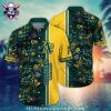 Dynamic Green Stripe Oakland A’s Hawaiian Shirt – Foliage Print