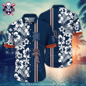 Detroit Tigers Classic Hibiscus Flower Pattern Aloha Shirt