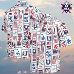 Dodgers American Pastime MLB Patriotic Hawaiian Shirt – Stars And Stripes