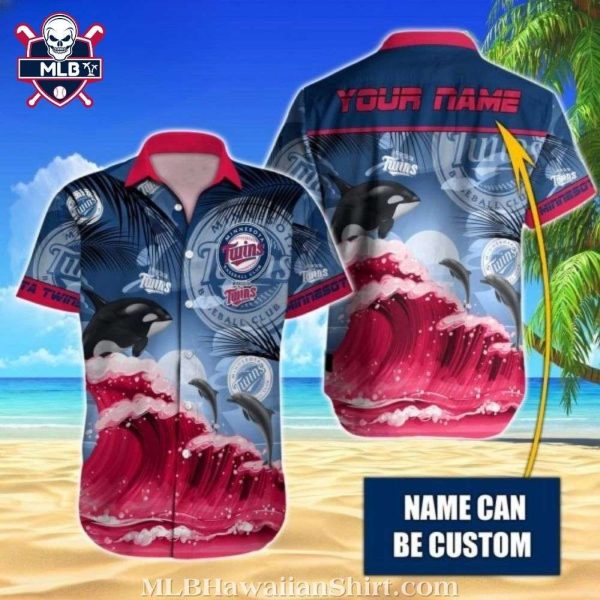 Dolphin Ocean And Sky Minnesota Twins Hawaiian Shirt