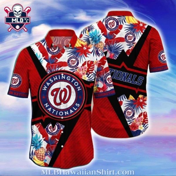 Electrifying Stripes Washington Nationals Hawaiian Shirt – Floral Power Play