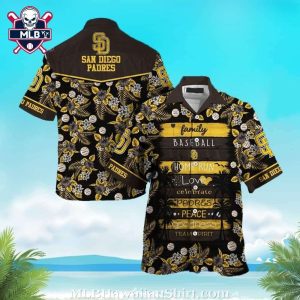 Family And Baseball San Diego Padres Floral Hawaiian Shirt