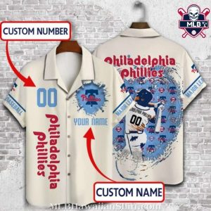 Fan’s Custom Tribute – Phillies Personalized Jersey Hawaiian Shirt