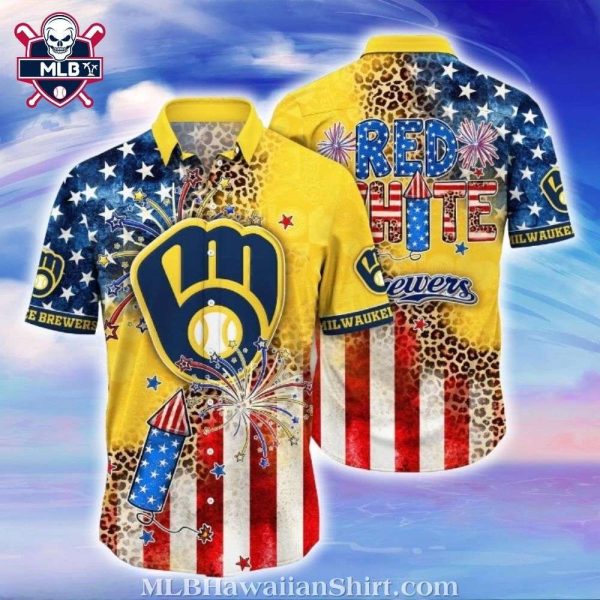 Fireworks And Freedom – Brewers Patriotic Hawaiian Shirt