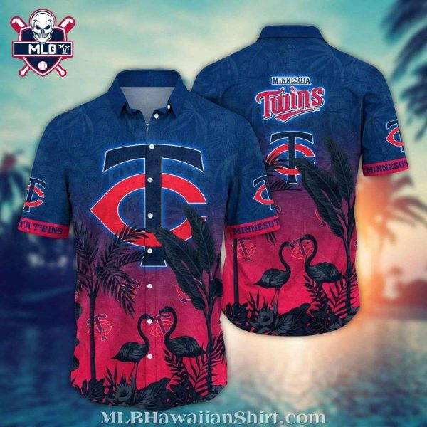 Flamingo Sunset Minnesota Twins Tropical Hawaiian Shirt