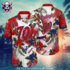 Floral Emblem MLB Washington Nationals Hawaiian Shirt