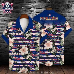 Floral Fervor Phillies Navy Blue Hawaiian Shirt – Philadelphia Phillies Aloha Vibes