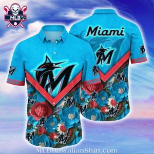 Floral Majesty – Miami Marlins Tropical Hawaiian Shirt
