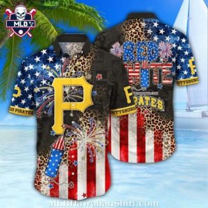 Fourth Of July Fireworks And Stripes Pittsburgh Pirates Hawaiian Shirt